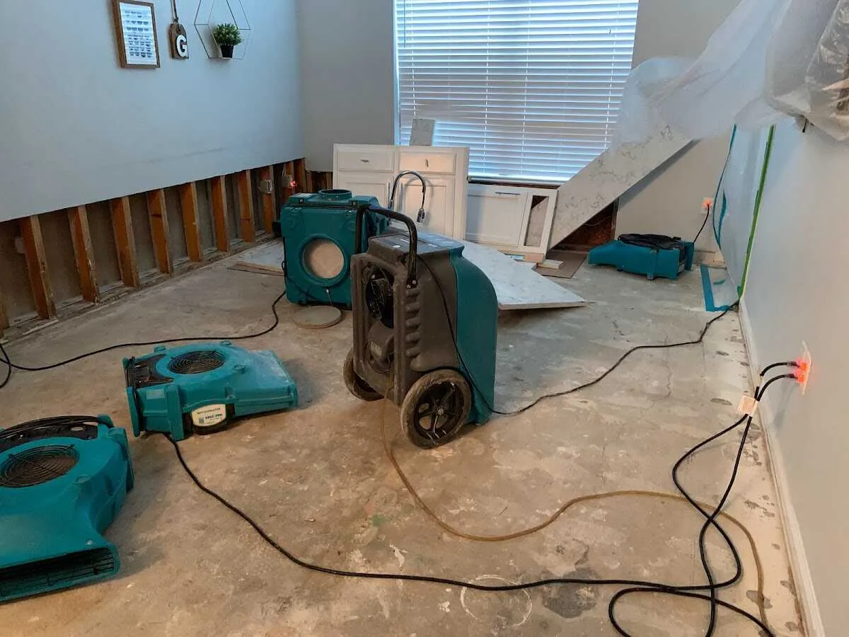 Dehumidifier in flood-cut room for Water Extraction & Removal in Robstown